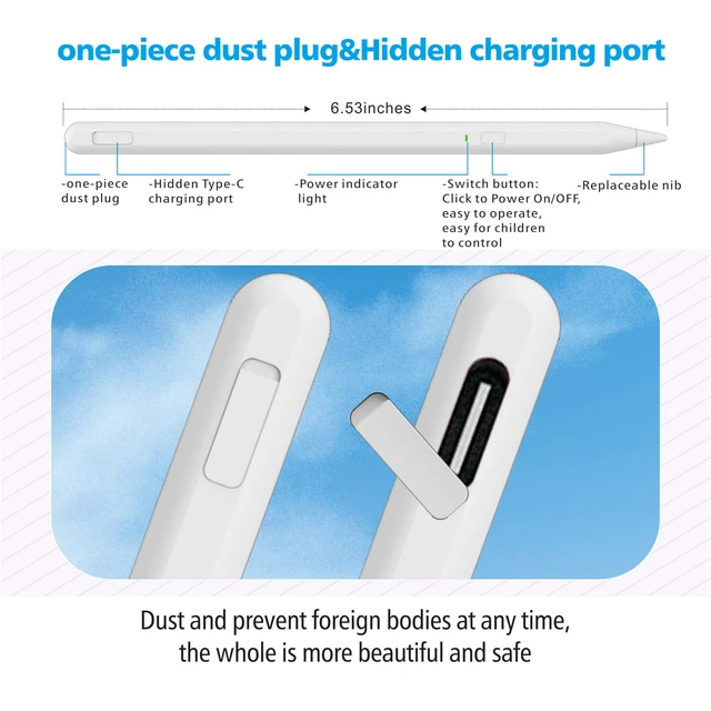 Alt view image 4 of 6 - Stylus Pen for iPad 11th&10th Generation,Pen with Pencil Holder,Palm Rejection,for Air11&13"(M2/M3), Pad Pro 11"&13"(M4),iPad 6-11th,iPad Pro 11"/12.9 ", iPad Air 3/4/5,Mini 5/6