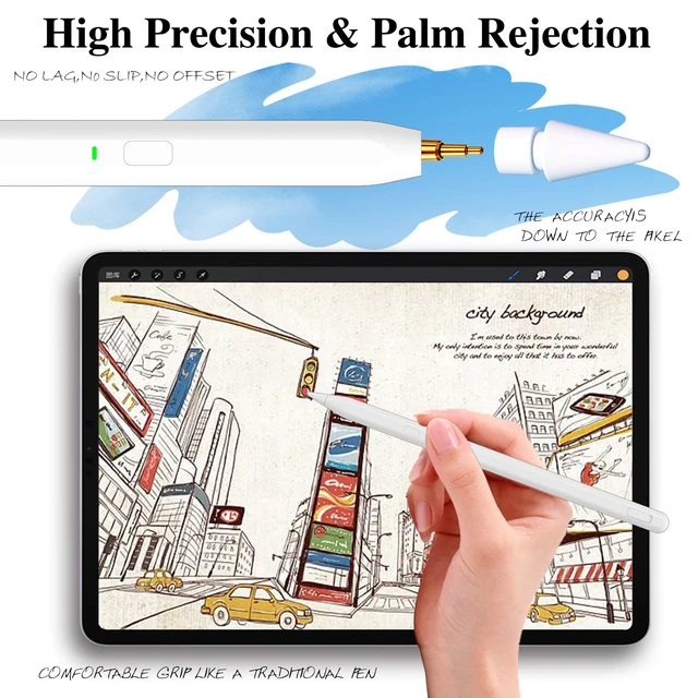 Alt view image 6 of 6 - Stylus Pen for iPad 11th&10th Generation,Pen with Pencil Holder,Palm Rejection,for Air11&13"(M2/M3), Pad Pro 11"&13"(M4),iPad 6-11th,iPad Pro 11"/12.9 ", iPad Air 3/4/5,Mini 5/6