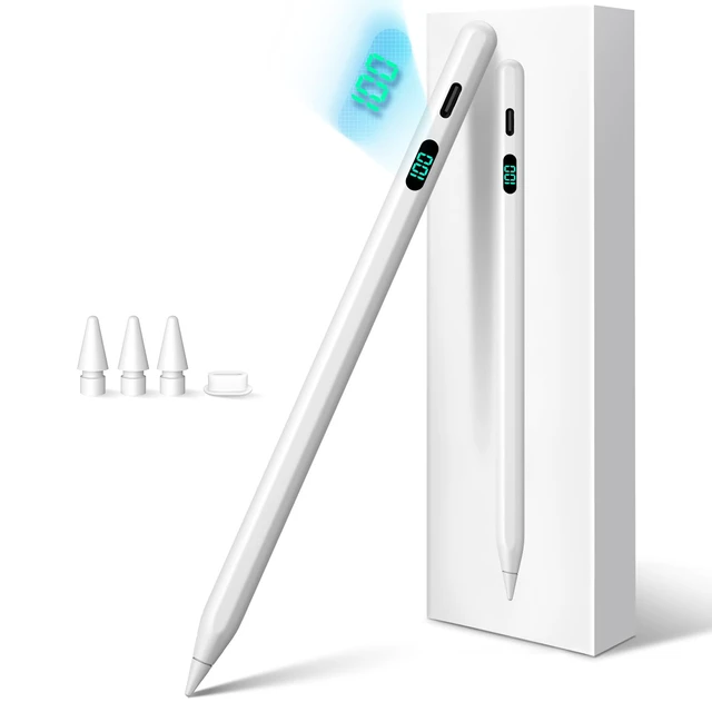 Main image of Stylus Pen for iPad 2026-2018 with LED Power Display 2X Fast Charge | Palm Rejection Pencil for iPad 10/9/8/7/6th,11th A16,Air 11/13 M2/M3/M4 ,Pro 11/13 M4/M5,Pro 12.9",Air 5/4/3,Mini 7/6/5