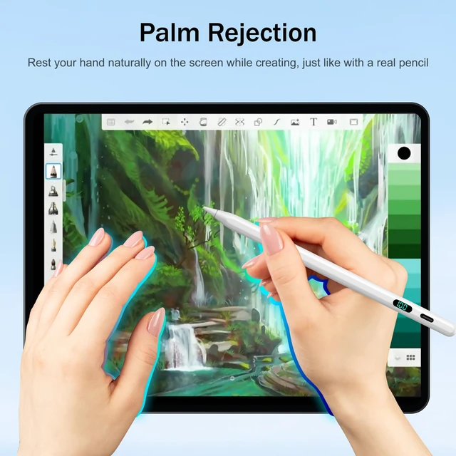 Alt view image 5 of 7 - Stylus Pen for iPad 2026-2018 with LED Power Display 2X Fast Charge | Palm Rejection Pencil for iPad 10/9/8/7/6th,11th A16,Air 11/13 M2/M3/M4 ,Pro 11/13 M4/M5,Pro 12.9",Air 5/4/3,Mini 7/6/5