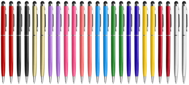 Main image of 24 Pack Stylus Pens for Touch Screens Stylus Pen for ipad iPhone Tablets Samsung and Black Ink Ballpoint Pens-2 in 1 Stylists Pens