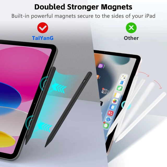 Alt view image 3 of 7 - iPad Stylus Pen for iPad 2018-2026, Palm Rejection, Fast Charging | Tilt Sensitivity, for iPad Pencil A16 /10/9/8/7/6, Pro 11/13" (M5/M4),Air M4/M3/M2/5th/4th, Pro 11/12.9", Mini 6/5, Black