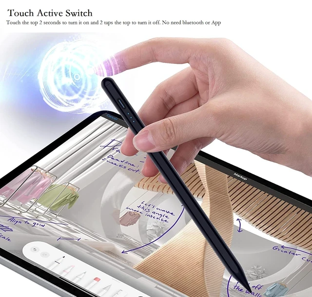 Alt view image 6 of 7 - iPad Stylus Pen for iPad 2018-2026, Palm Rejection, Fast Charging | Tilt Sensitivity, for iPad Pencil A16 /10/9/8/7/6, Pro 11/13" (M5/M4),Air M4/M3/M2/5th/4th, Pro 11/12.9", Mini 6/5, Black