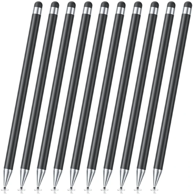 Main image of 10 Pack Stylus Pen for Touchscreen, 2-in-1 for iPad iPhone Samsung | Stylists pens, no charging needed, high precision, works on capacitive screens, compatible with Switch/Android/tablets/phones