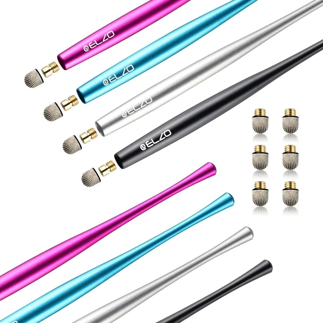 Alt view image 7 of 7 - Capacitive Stylus Pens Premium Metal Slim Combo 4 Pcs Tips for All Touch Screens iPad & Android Tablets DELL/Samsung/HP/Asus/Surface/Samsung/iPhone/LG (Black, Silver, Light Blue & Rose Red)