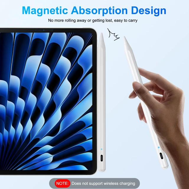 Alt view image 7 of 7 - Stylus Pen for iPad 2018-2026, Fast Charge Apple iPad Pencil-White | Palm Rejection & Tilt Sensitivity Pen for iPad 11/10/9/8/7/6th Gen, Pro 11"/12.9"/13"/M4, Air 3/4/5/M2/M3/M4, Mini 7/6/5th