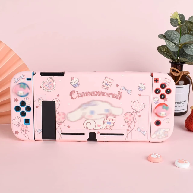 Alt view image 7 of 7 - Cute Dog Switch Protective Case Dockable Soft Silicone Shell Shockproof Scratch Resistant Cover Joy Con Skin with 4PCS Lovely Thumb Grips Caps