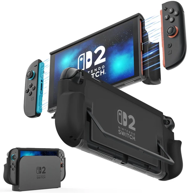 Main image of Dockable Case Compatible with Nintendo Switch 2 & Kickstand | TPU Protective Case, Quick-Release JoyCon Design, Slim Ergonomic Grip, Shock & Scratch Resistant, Reserved Kickstand Cutout