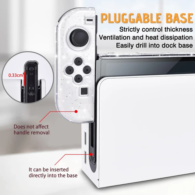 Alt view image 5 of 7 - Protective Glitter Case Compatible with Switch OLED Console - Updated Version, Bling Soft TPU Cover with Shock-Absorption and Anti-Scratch Design - Crystal