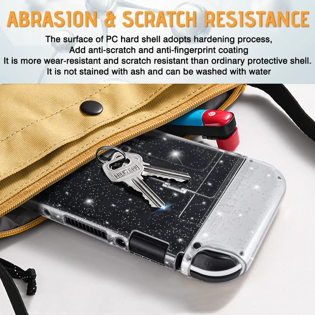 Alt view image 4 of 7 - Protective Glitter Case Compatible with Switch OLED Console - Updated Version, Bling Soft TPU Cover with Shock-Absorption and Anti-Scratch Design - Crystal
