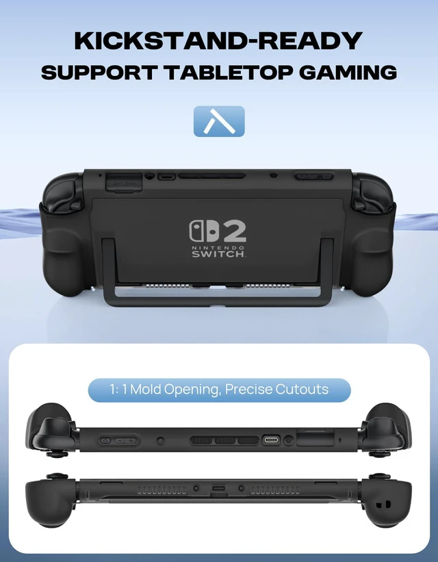 Alt view image 4 of 7 - Dockable Case Compatible with Nintendo Switch 2 & Kickstand | TPU Protective Case, Quick-Release JoyCon Design, Slim Ergonomic Grip, Shock & Scratch Resistant, Reserved Kickstand Cutout