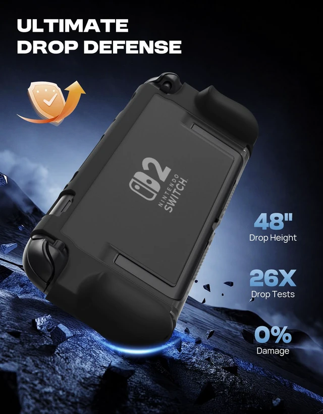 Alt view image 6 of 7 - Dockable Case Compatible with Nintendo Switch 2 & Kickstand | TPU Protective Case, Quick-Release JoyCon Design, Slim Ergonomic Grip, Shock & Scratch Resistant, Reserved Kickstand Cutout