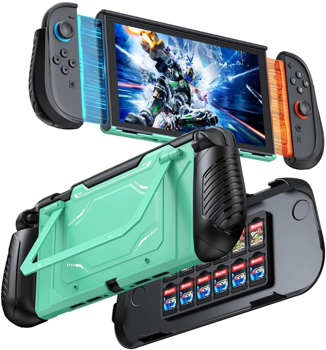 Main image of Dockable Protective Case for Switch 2 with Hard PC Front Cover (Light Green)
