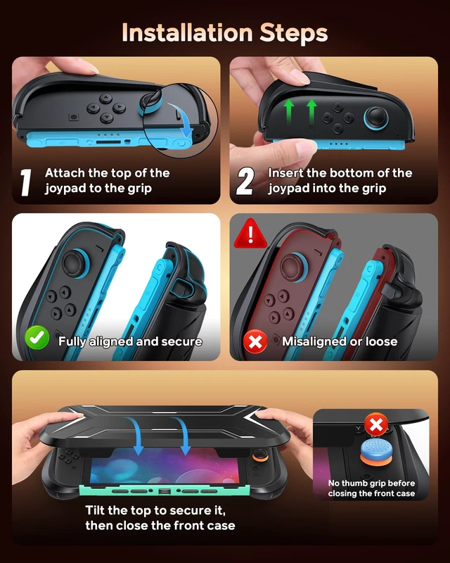 Alt view image 4 of 5 - Dockable Protective Case for Switch 2 with Hard PC Front Cover (Light Green)