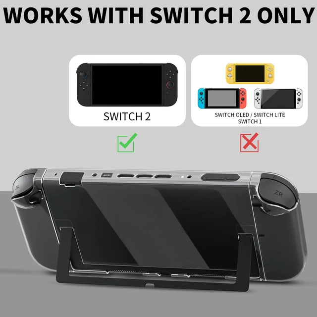 Alt view image 5 of 7 - Clear Dockable Case Compatible with Nintendo Switch 2(2025),Upgraded Version Protective Cover Shell for Switch 2,Full Protection Slim Transparent Skin Case, Anti-Scratch and Shock-Absorption