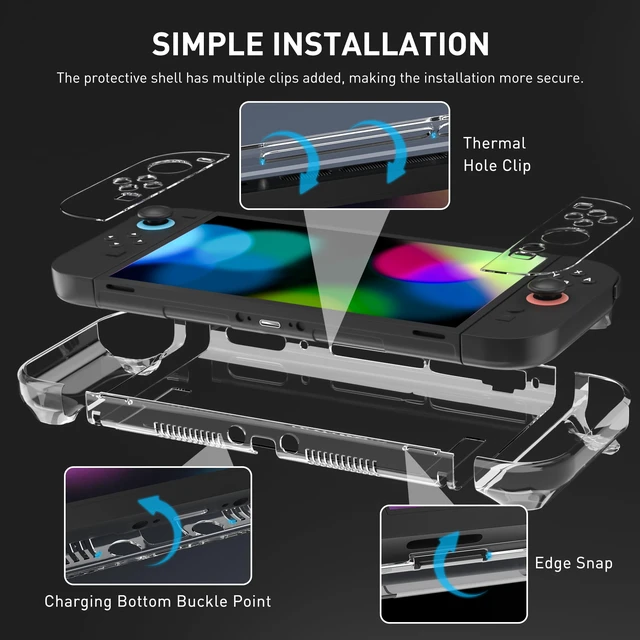 Alt view image 6 of 7 - Clear Dockable Case Compatible with Nintendo Switch 2(2025),Upgraded Version Protective Cover Shell for Switch 2,Full Protection Slim Transparent Skin Case, Anti-Scratch and Shock-Absorption
