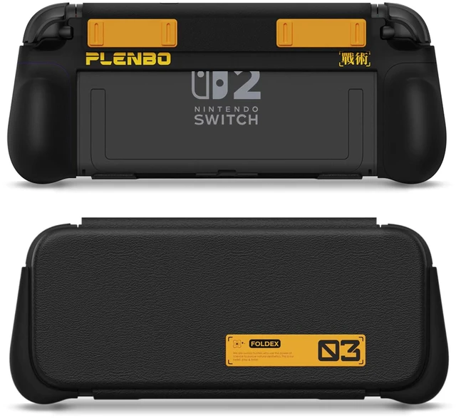 Main image of FoldeX Switch 2 Grip Case with Detachable Flip Cover- Black | Dockable Ergonomic Handheld Protective Hard Shell for Nintendo Switch 2, 3-Mode Compatible Joy-Con 2 Controller Grip