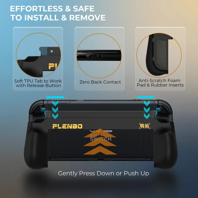 Alt view image 7 of 7 - FoldeX Switch 2 Grip Case with Detachable Flip Cover- Black | Dockable Ergonomic Handheld Protective Hard Shell for Nintendo Switch 2, 3-Mode Compatible Joy-Con 2 Controller Grip