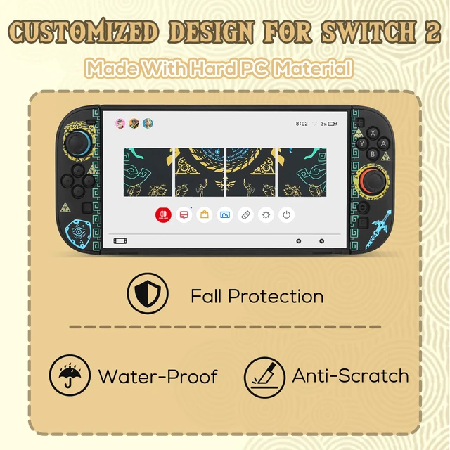 Alt view image 3 of 5 - Protective Case for Switch 2, Hard PC & Dockable Protective Case Compatible with Switch 2, Anti-Scratch and Shock-Absorption Cover Skin, Black