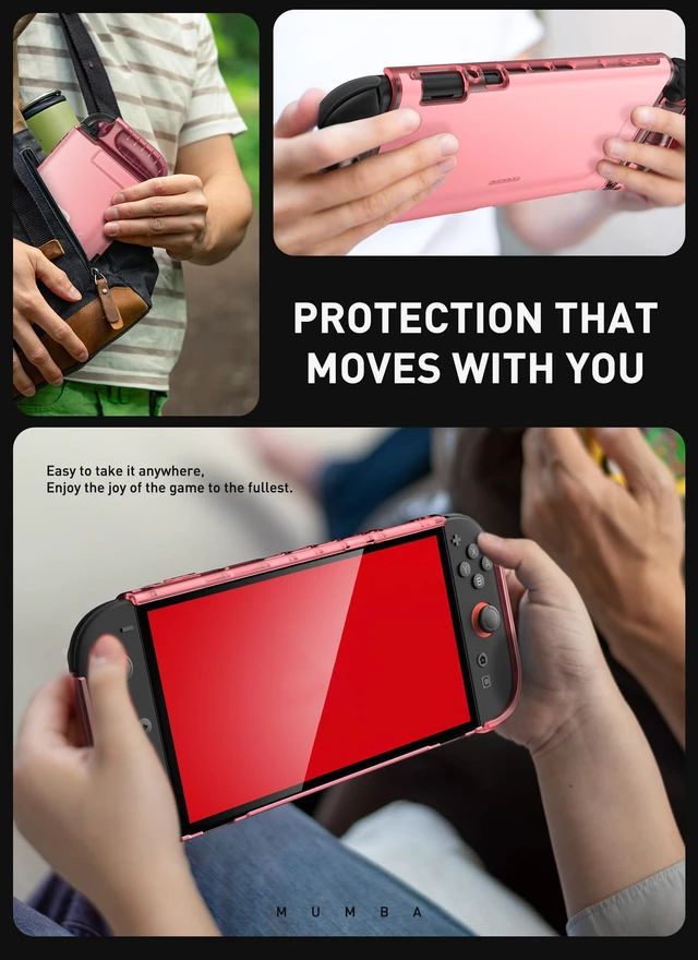 Alt view image 7 of 7 - Dockable Clear Case for Nintendo Switch 2 2025, Crystal Protective Cover with Quick-Release Joy-Con Design and TPU Grip Compatible with New Nintendo Switch 2 7.9 Inch Console (Pink)