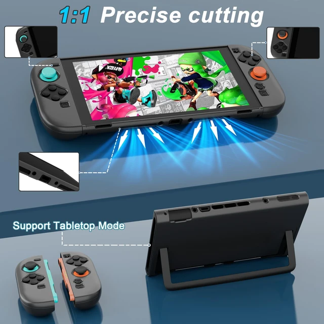 Alt view image 2 of 7 - Protective Case for Nintendo Switch 2(2025) Dockable, Upgrade Black Hard Shell for Switch 2 Case Accessories, Scratch & Shock Protection Cover for Joy con 2 with Screen Protector,8 Thumb Grip