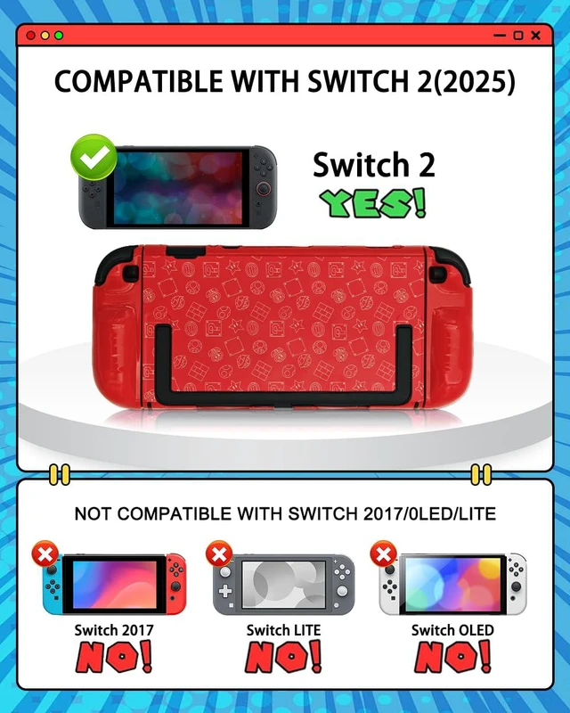 Alt view image 2 of 7 - Slim Cover for Nintendo Switch 2 case, Joy-Con split design, Hard Slim Lightweight Anti-Scratch Full Protective Dockable Switch 2 Controller Case Shockproof Non-Slip for Switch 2 Accessories