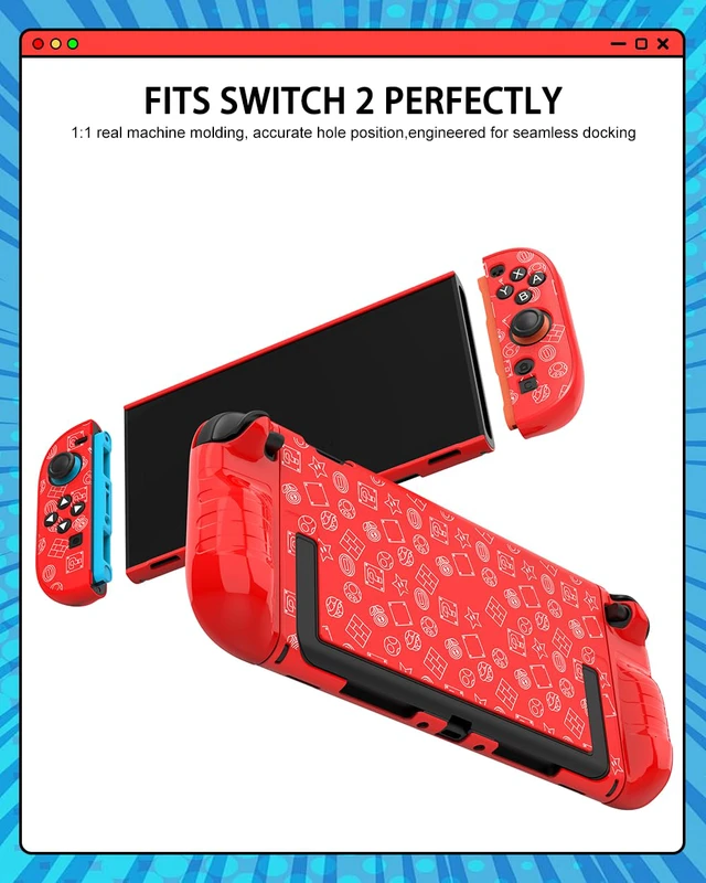 Alt view image 4 of 7 - Slim Cover for Nintendo Switch 2 case, Joy-Con split design, Hard Slim Lightweight Anti-Scratch Full Protective Dockable Switch 2 Controller Case Shockproof Non-Slip for Switch 2 Accessories