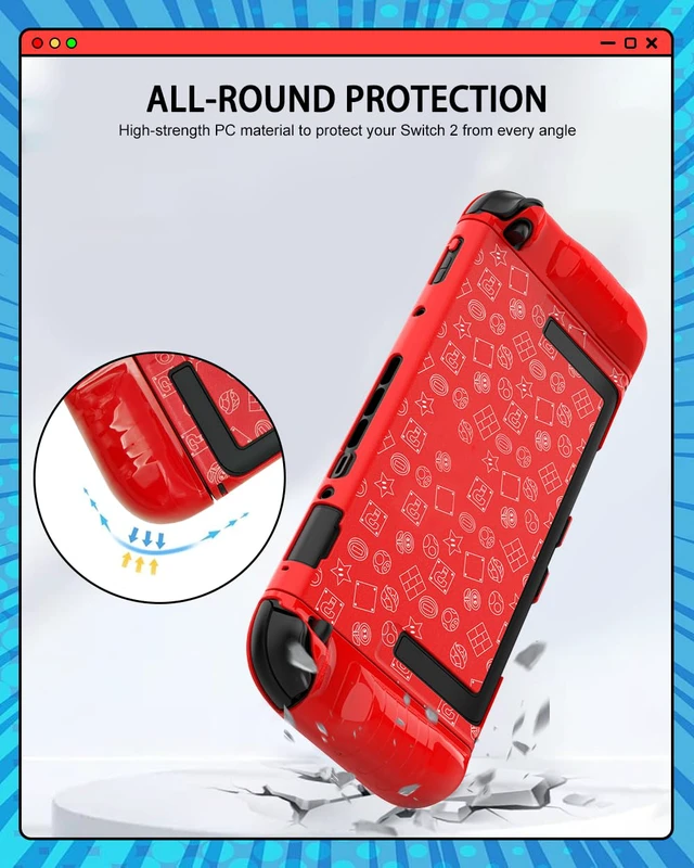 Alt view image 5 of 7 - Slim Cover for Nintendo Switch 2 case, Joy-Con split design, Hard Slim Lightweight Anti-Scratch Full Protective Dockable Switch 2 Controller Case Shockproof Non-Slip for Switch 2 Accessories