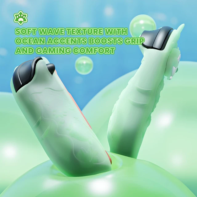Alt view image 5 of 7 - Protective Case for Nintendo Switch 2,Kawaii Ocean Whisper Series Dockable Hard Shell Case +Silicone Grips for Switch 2 with Thumb Grips & Sticker, Shockproof Protection Cover -Pastel Green