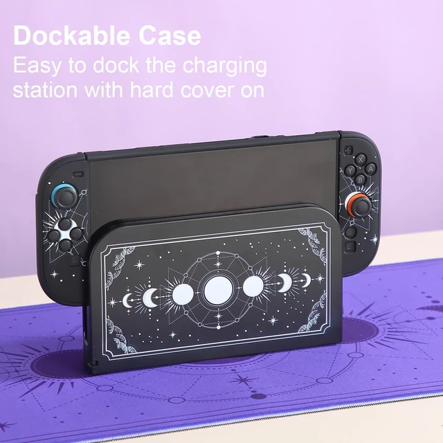 Alt view image 4 of 7 - Protective Case for Switch 2, Cover Skin Dock Case for Nintendo Switch 2 2025 Console Joycon Controller Black Moon Phase Hard PC Slim Dockable Shell Kawaii Gaming Protector Accessories