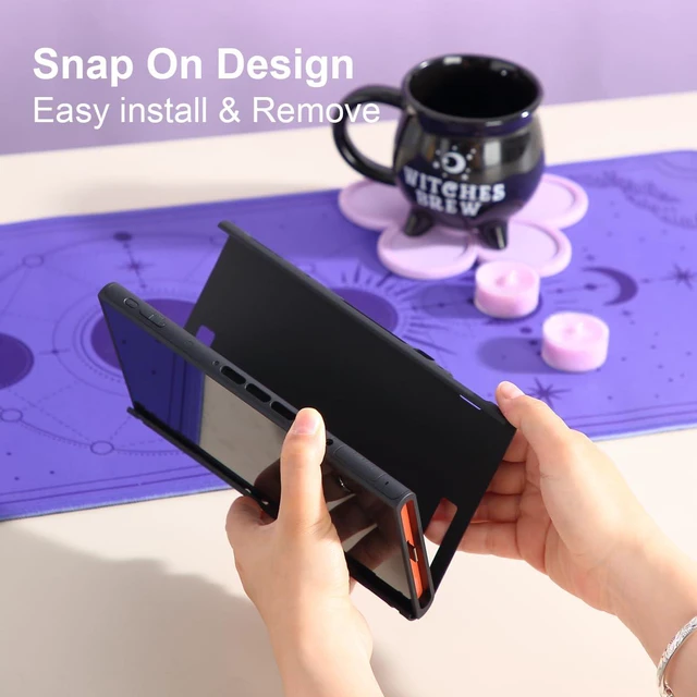 Alt view image 7 of 7 - Protective Case for Switch 2, Cover Skin Dock Case for Nintendo Switch 2 2025 Console Joycon Controller Black Moon Phase Hard PC Slim Dockable Shell Kawaii Gaming Protector Accessories