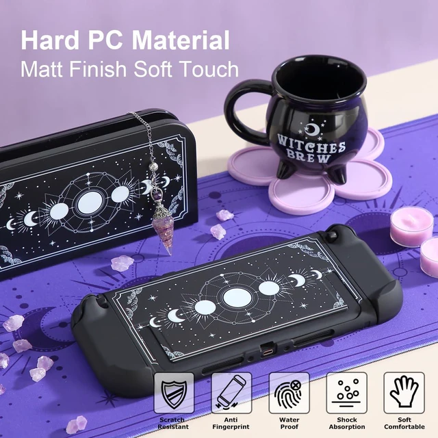 Alt view image 5 of 7 - Protective Case for Switch 2, Cover Skin Dock Case for Nintendo Switch 2 2025 Console Joycon Controller Black Moon Phase Hard PC Slim Dockable Shell Kawaii Gaming Protector Accessories