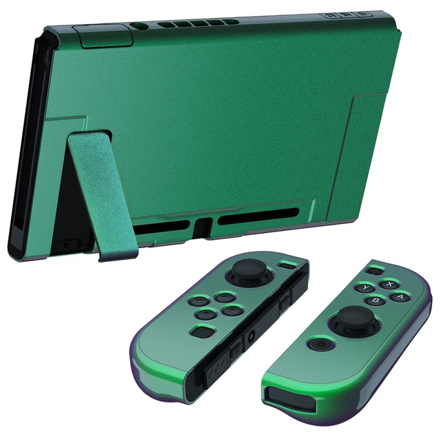 Alt view image 4 of 7 - Ergonomic Grip Case for Nintendo Switch, Upgraded Protective Hard Case Protector for Switch - Shock-absorbent Anti-Scratch Dockable Durable Cover Game Accessories, Chameleon Green Purple