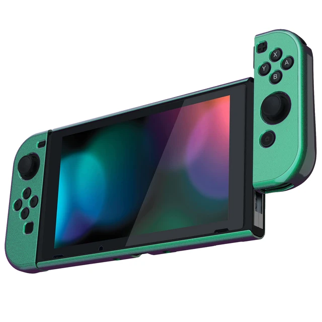 Alt view image 7 of 7 - Ergonomic Grip Case for Nintendo Switch, Upgraded Protective Hard Case Protector for Switch - Shock-absorbent Anti-Scratch Dockable Durable Cover Game Accessories, Chameleon Green Purple