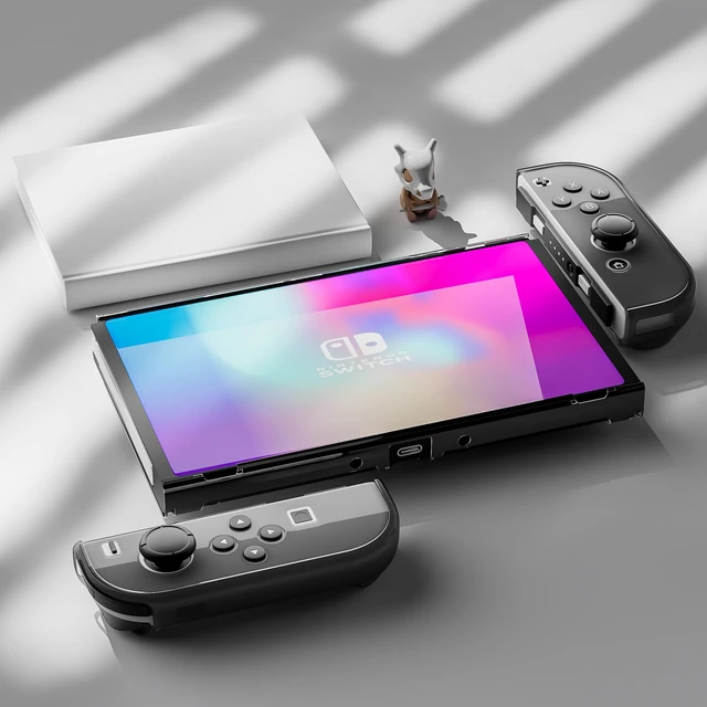 Alt view image 5 of 7 - 3 in 1 Protective Black Clear Case Cover for Nintendo Switch OLED, Dockable Skin for Switch OLED and Controller, Comfort Grip Shell with Shock-Absorption and Anti-Scratch Design