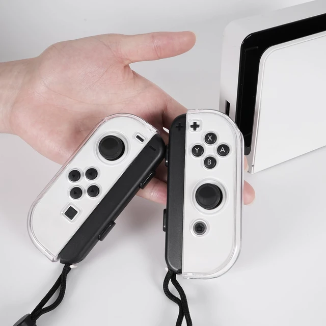 Alt view image 7 of 7 - Transparent Case Compatible with Nintendo Switch OLED, Dockable Clear Protective Cover for Switch OLED, Comfort Grip Case with Shock-Absorption and Anti-Scratch Design, Clear