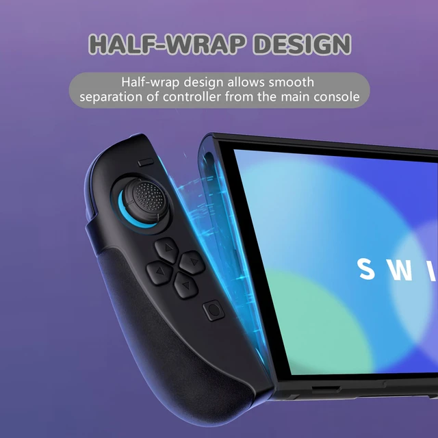 Alt view image 3 of 7 - Ranger Protective Case for Nintendo Switch 2 with Stand | Ergonomic Anti-Slip Silicone Grips, Dockable Hard Shell, 4 Thumbstick Caps | Quick-Release-Joycon Design Full-Body Cover, Black
