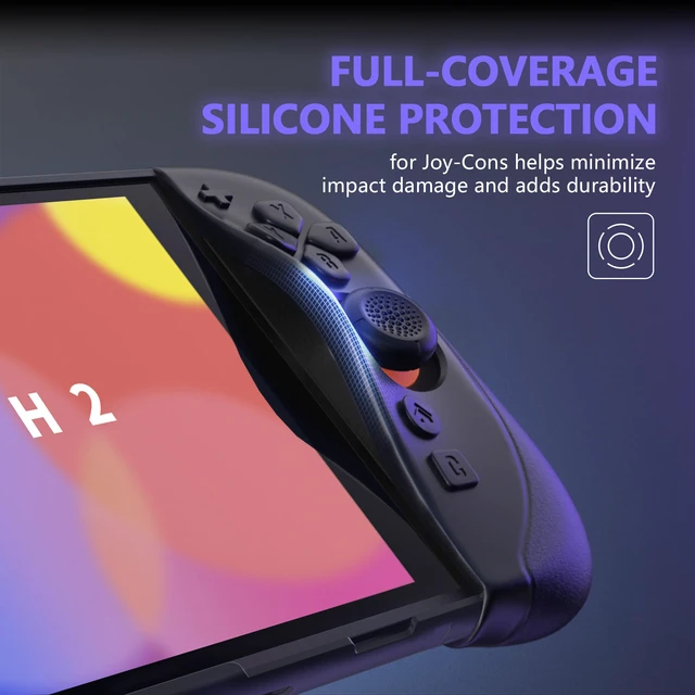 Alt view image 4 of 7 - Ranger Protective Case for Nintendo Switch 2 with Stand | Ergonomic Anti-Slip Silicone Grips, Dockable Hard Shell, 4 Thumbstick Caps | Quick-Release-Joycon Design Full-Body Cover, Black