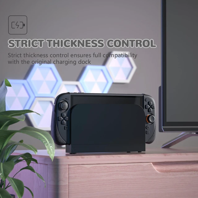 Alt view image 5 of 7 - Ranger Protective Case for Nintendo Switch 2 with Stand | Ergonomic Anti-Slip Silicone Grips, Dockable Hard Shell, 4 Thumbstick Caps | Quick-Release-Joycon Design Full-Body Cover, Black