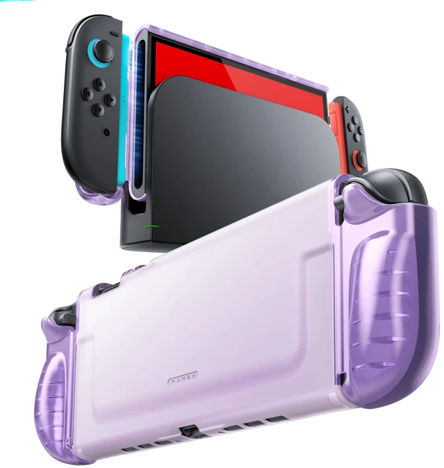 Main image of Dockable Clear Case for Nintendo Switch 2 2025, Crystal Protective Cover with Quick-Release Joy-Con Design and TPU Grip Compatible with New Nintendo Switch 2 7.9 Inch Console (Purple)
