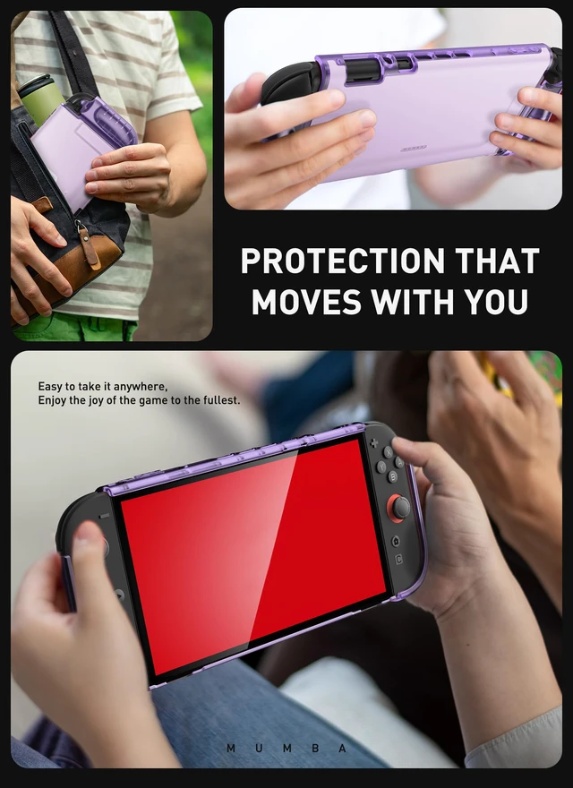 Alt view image 7 of 7 - Dockable Clear Case for Nintendo Switch 2 2025, Crystal Protective Cover with Quick-Release Joy-Con Design and TPU Grip Compatible with New Nintendo Switch 2 7.9 Inch Console (Purple)