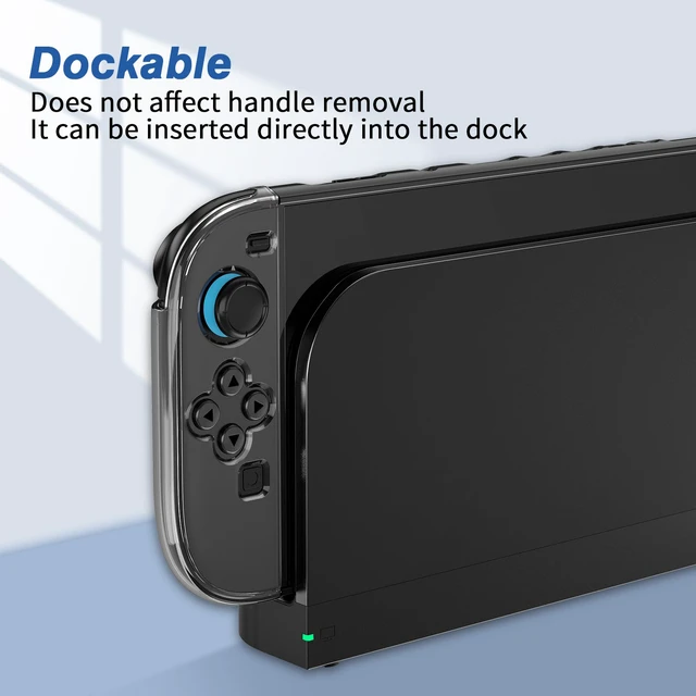 Alt view image 2 of 7 - Case Compatible with Nintendo Switch with Protective Film, Transparent Protective Case for Nintendo Switch with Switch Protective Film and Grip Cover Case, Shock Absorption and AntiScratch