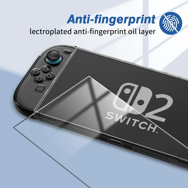 Alt view image 6 of 7 - Case Compatible with Nintendo Switch with Protective Film, Transparent Protective Case for Nintendo Switch with Switch Protective Film and Grip Cover Case, Shock Absorption and AntiScratch