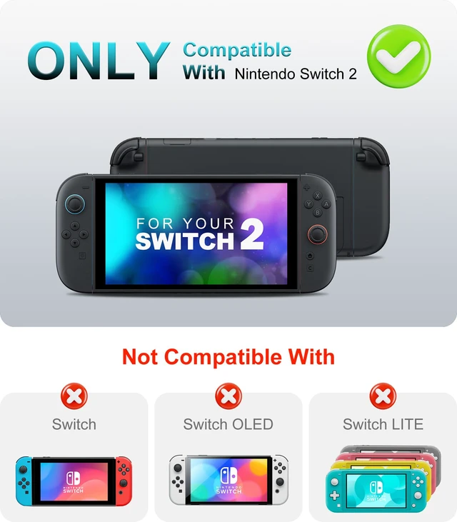 Alt view image 7 of 7 - TPU Grip Dockable Case for Nintendo Switch 2 2025, Black | Protective Cover, Ergonomic Design for Switch 2 Console & JoyCon, Precise Cutouts, Shock-Absorption Anti-Scratch