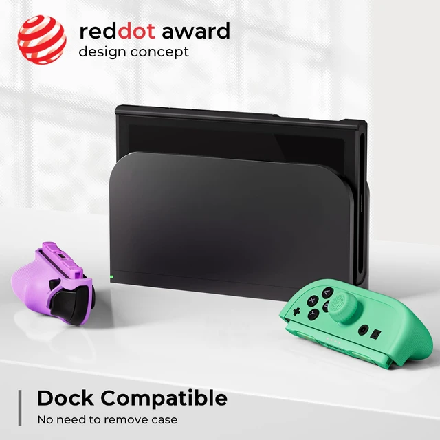 Alt view image 3 of 7 - P2 Dockable Split Protective Grip Case for Nintendo Switch 2 | Joy-Con Lock Firmly, Ergonomic Grips, Stable Metal Kickstand, Magnetic Ring, Travel Front Cover, 12 Game Card Slots