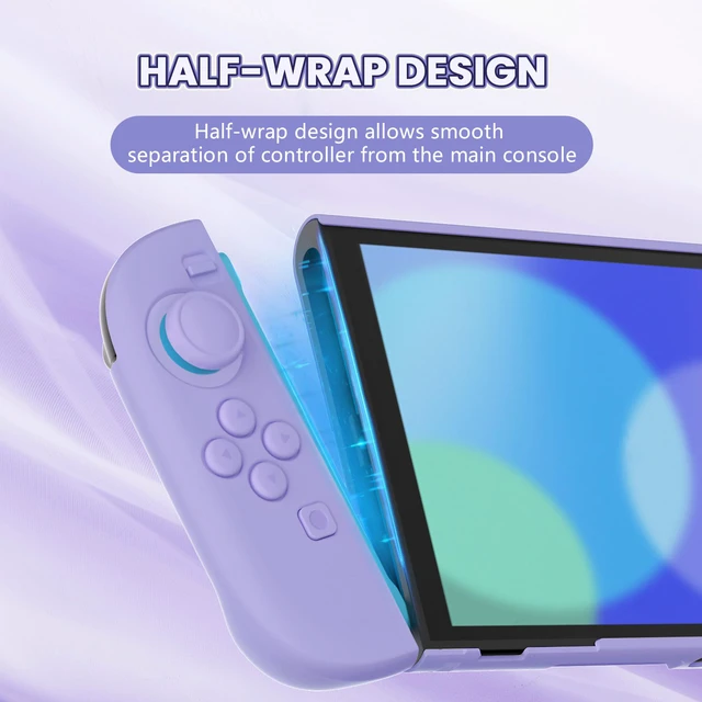 Alt view image 5 of 7 - Protective Case for Nintendo Switch 2 - Cute Dockable Hard Case Shell for Switch 2 with Thumb Grip & Sticker & Button Caps, Anti-Scratch & Shockproof Cover Skin - Light Violet