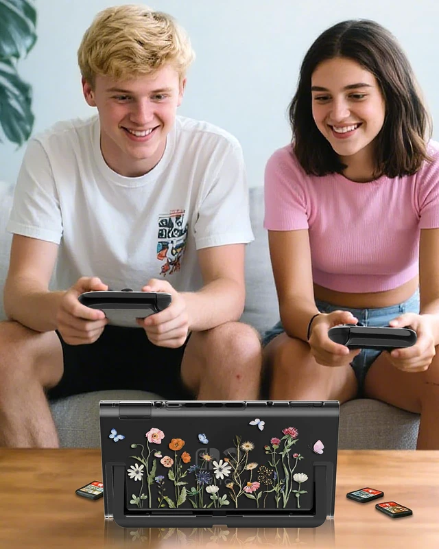 Alt view image 6 of 6 - Dockable Protective Case for Nintendo Switch 2 2025 - Cute Cartoon Flower Design Clear TPU Slim Hard Cover for Joycon 2 for Women Teens Girls Boys