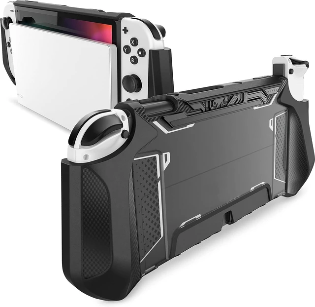 Main image of Dockable Case for Nintendo Switch OLED 2021, Blade Series TPU Grip Protective Cover Accessories Compatible with 7 Inch and Joy-Con Controller (Black)