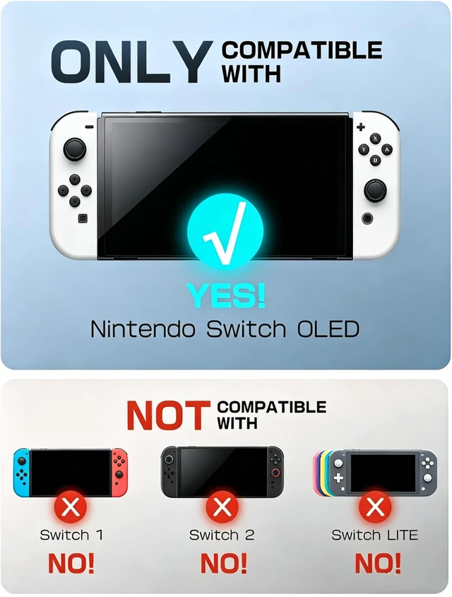Alt view image 2 of 7 - Dockable Case for Nintendo Switch OLED 2021, Blade Series TPU Grip Protective Cover Accessories Compatible with 7 Inch and Joy-Con Controller (Black)
