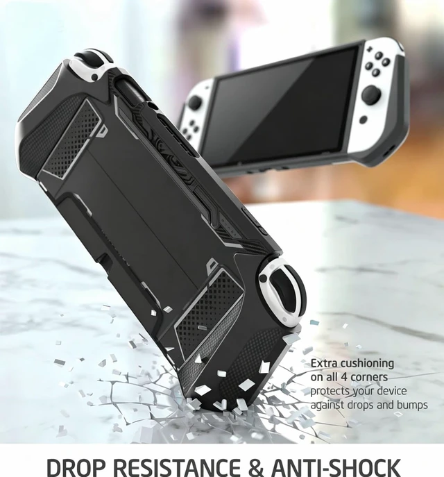 Alt view image 5 of 7 - Dockable Case for Nintendo Switch OLED 2021, Blade Series TPU Grip Protective Cover Accessories Compatible with 7 Inch and Joy-Con Controller (Black)